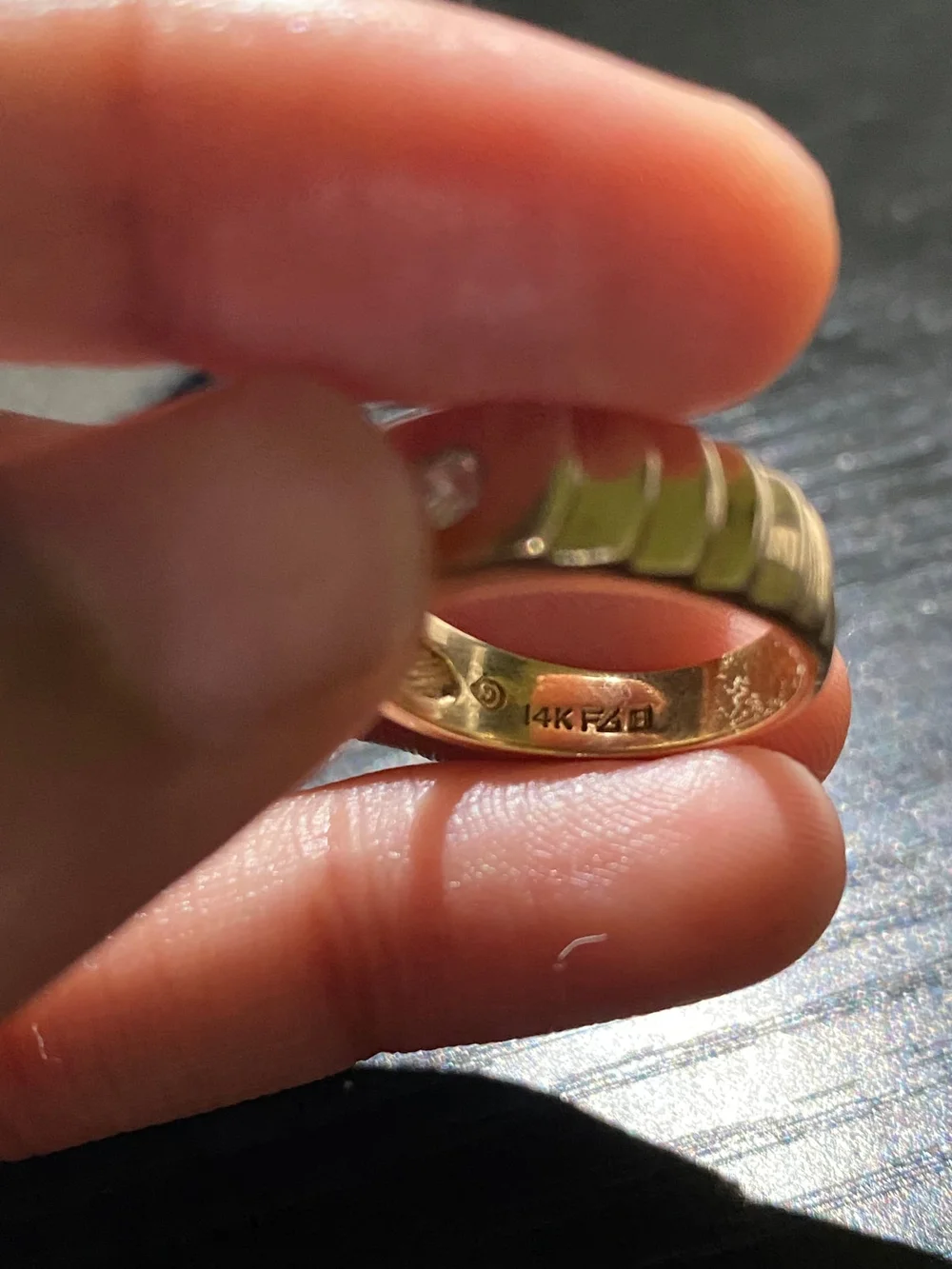 Gold Tone Textured Ring for Reptile Habitat Decor - Gold